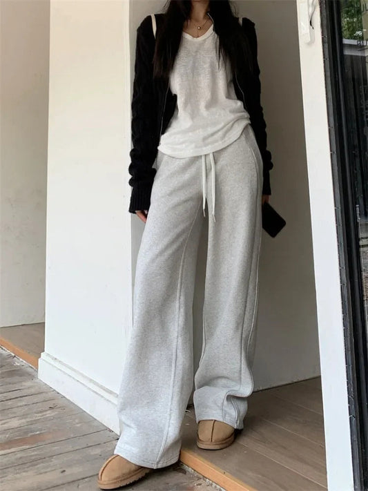 Gray Oversize Sweatpants Korean Harajuku Cotton Jogging Pant