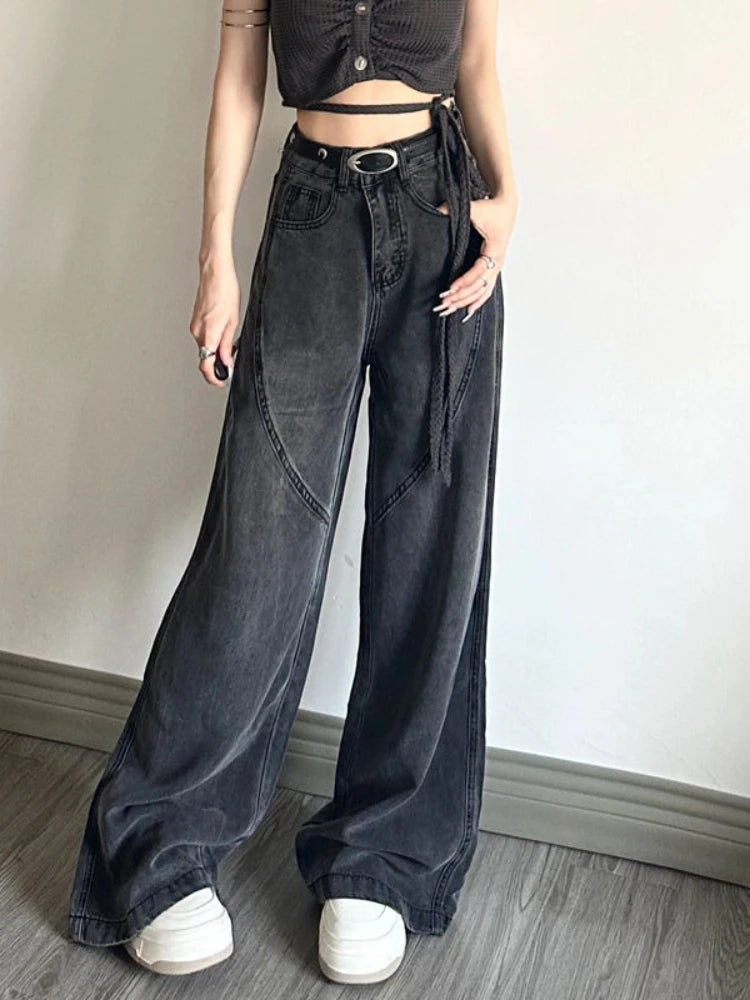 Harajuku Black Baggy Japanese Y2k Grunge Distressed Oversize Kpop Korean Style Pant