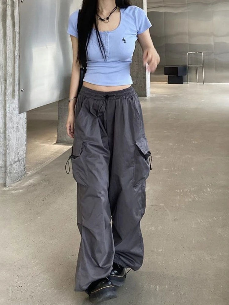 Harajuku Parachute Baggy Cargo Y2k Edgy Jogging Pant