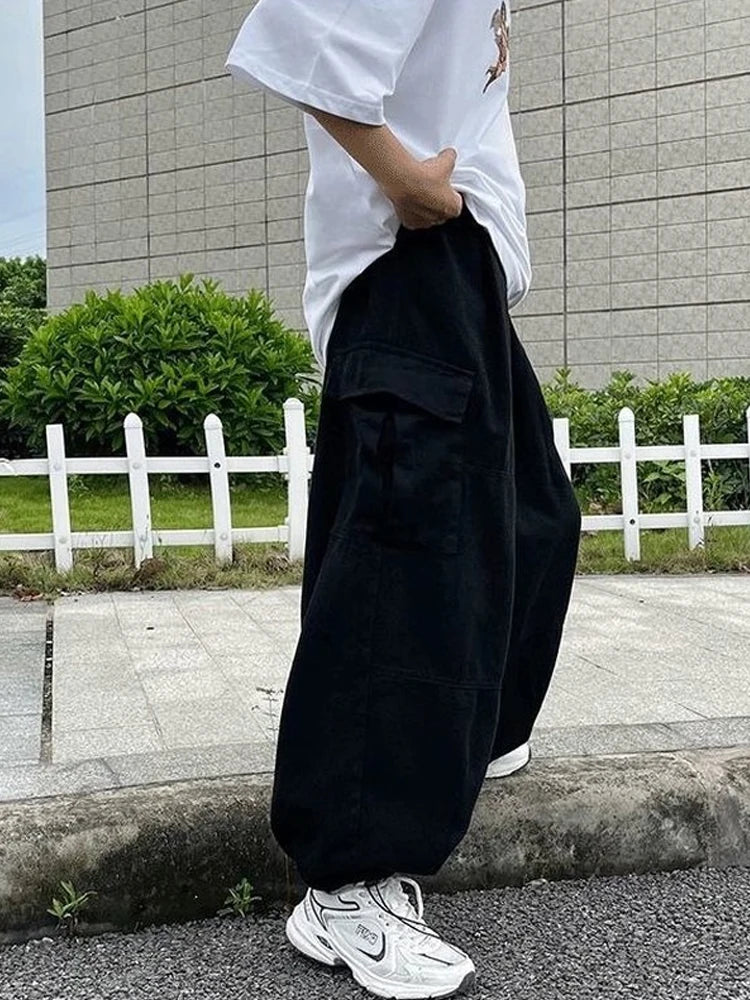 Khaki Oversize Cargo Harajuku Wide Leg Pant
