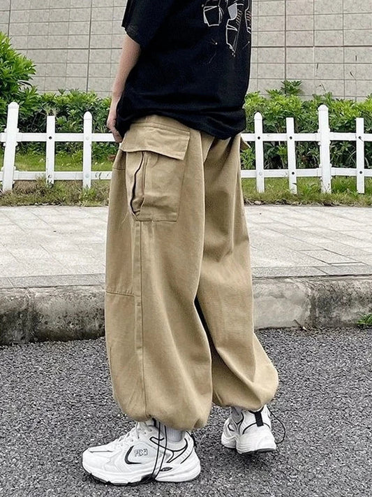 Khaki Oversize Cargo Harajuku Wide Leg Pant