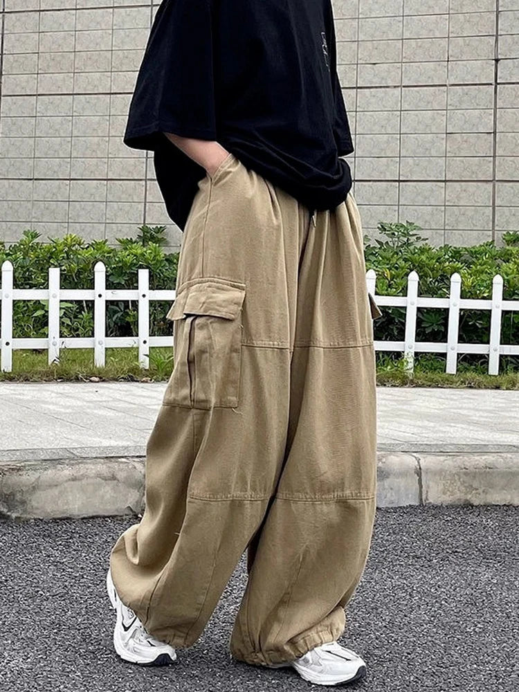 Khaki Oversize Cargo Harajuku Wide Leg Pant