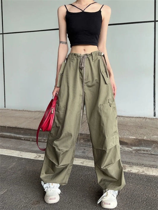 Retro Green Cargo Y2k Harajuku Oversize Wide Leg Pant