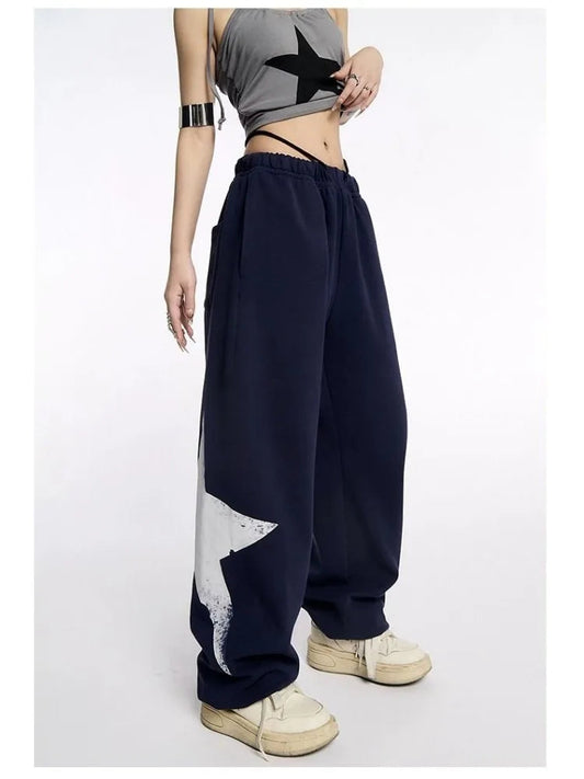 Star Sweatpants Kpop Oversized Jogging Harajuku Wide Leg Pant