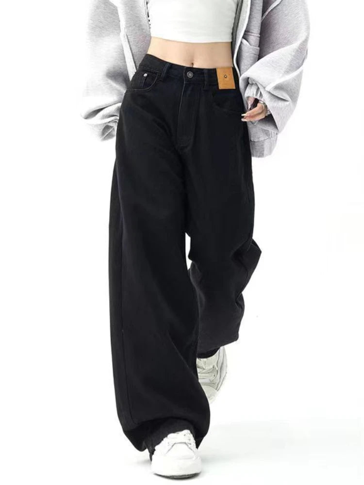 Black Baggy Oversize Y2k Sweatpants Harajuku Korean Wide Leg Denim Pant