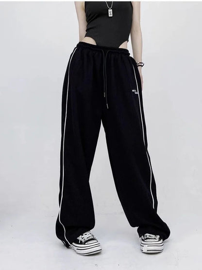 Black Baggy Jogging Sweatpants Y2k Cyber Punk Oversize Pant