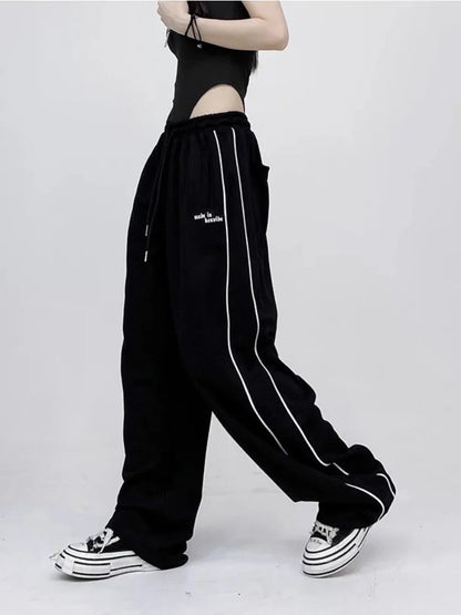 Black Baggy Jogging Sweatpants Y2k Cyber Punk Oversize Pant