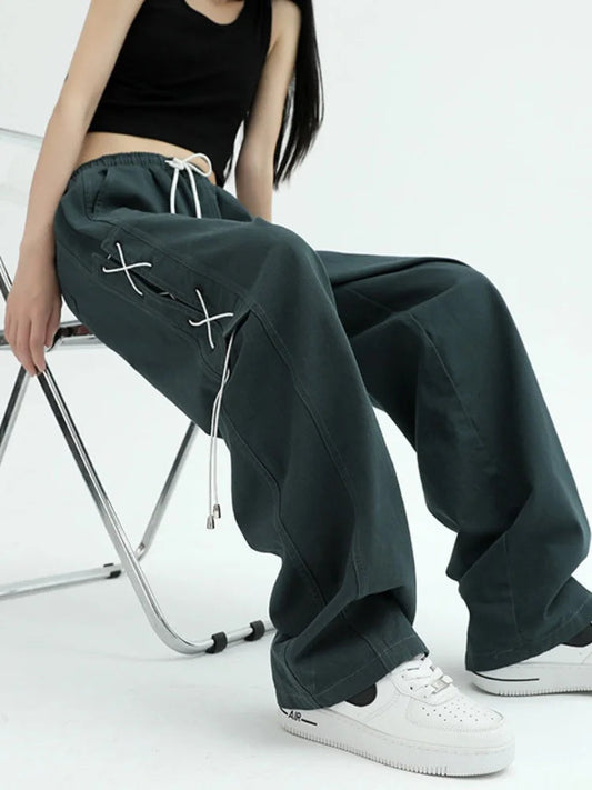 Hippie Harajuku Green Cargo American Oversize Pant