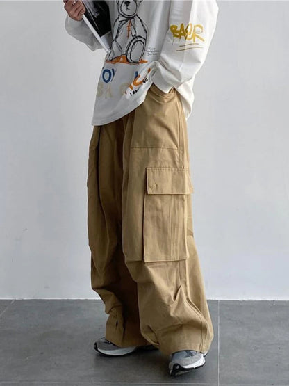 Green Cargo Y2k Hippie Kpop Harajuku Oversize Wide Leg Pant