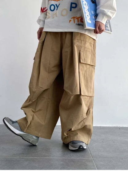 Green Cargo Y2k Hippie Kpop Harajuku Oversize Wide Leg Pant