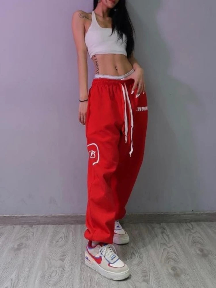 Gray Jogging Sweatpants Korean Oversize Loose Pant