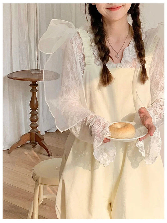 Kawaii Overalls Japanese Style Shorts Soft Girl Wide Leg Pant