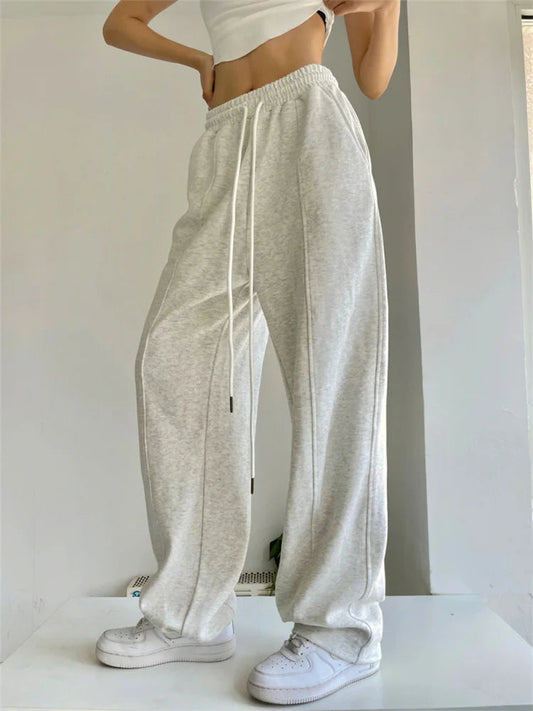 Korean Joggers Sweatpants Hip Hop Gray Wide Leg Track Pant