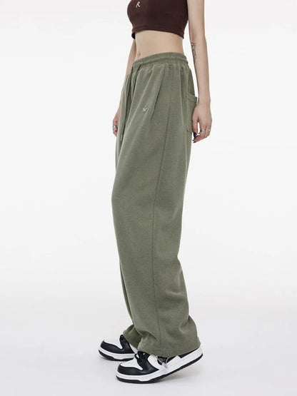 Green Baggy Sweatpants Y2k Hippie Print Jogging Sports Pant