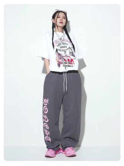 Gray Oversize Y2k Sweatpants Harajuku Letter Jogging Sports Pant