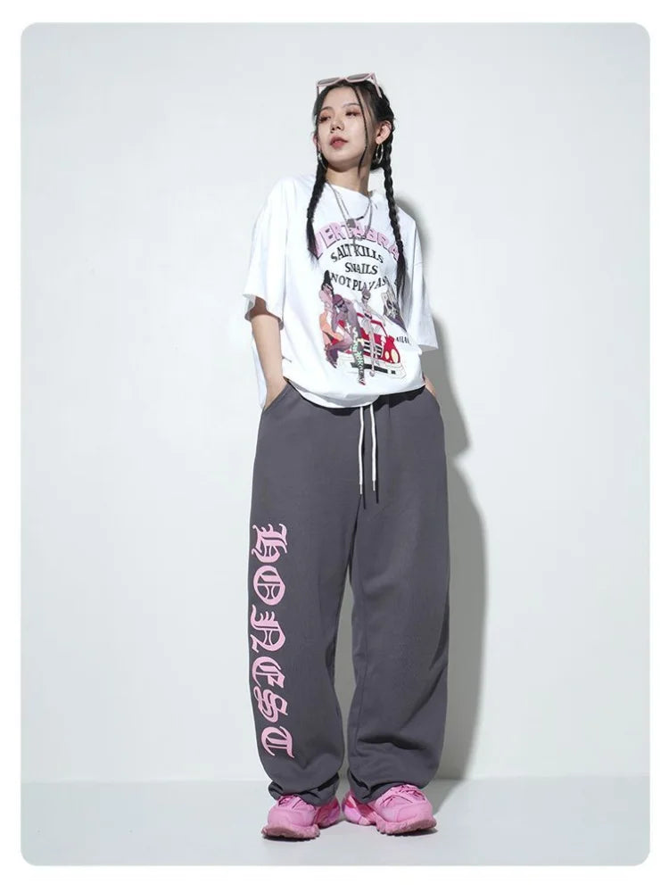 Gray Oversize Y2k Sweatpants Harajuku Letter Jogging Sports Pant
