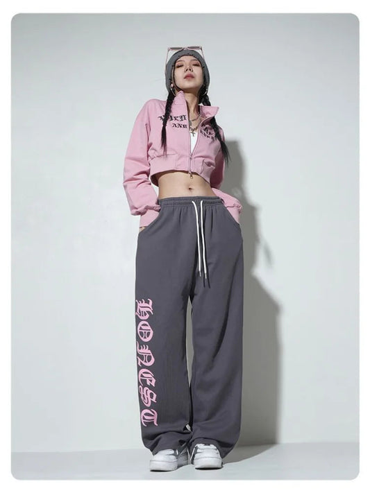 Gray Oversize Y2k Sweatpants Harajuku Letter Jogging Sports Pant