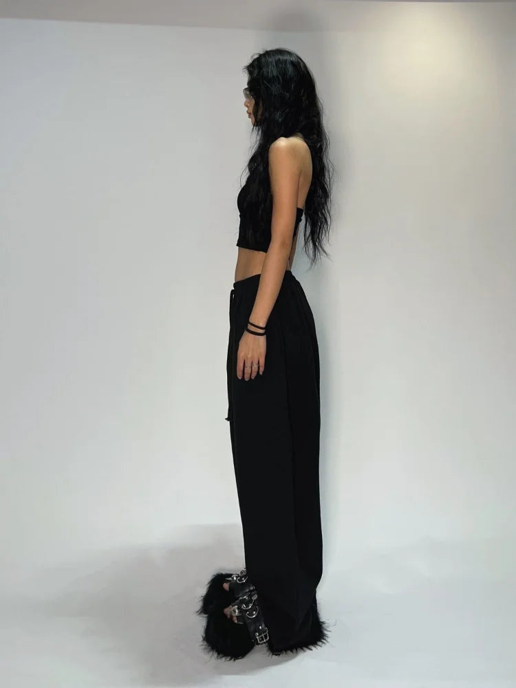 Gray Baggy Jogging Sweatpants Hippie Korean Pant