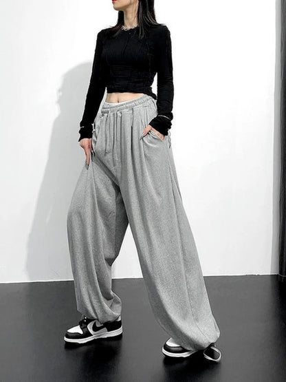 Gray Joggers Sweatpants Korean Oversize Loose Pant