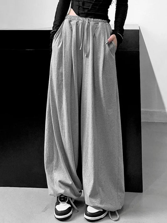 Gray Joggers Sweatpants Korean Oversize Loose Pant