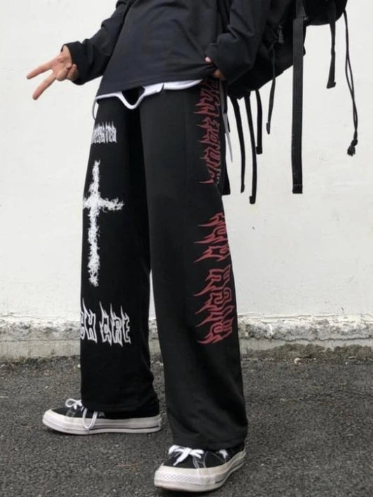 Gothic Wide Harajuku Graffiti Anime Loose Pant