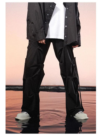 Techwear Hippie Gray Cargo Parachute Y2k Oversize Black Mopping Pant