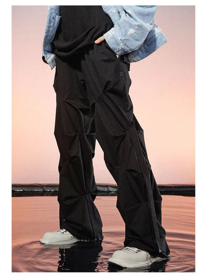 Techwear Hippie Gray Cargo Parachute Y2k Oversize Black Mopping Pant
