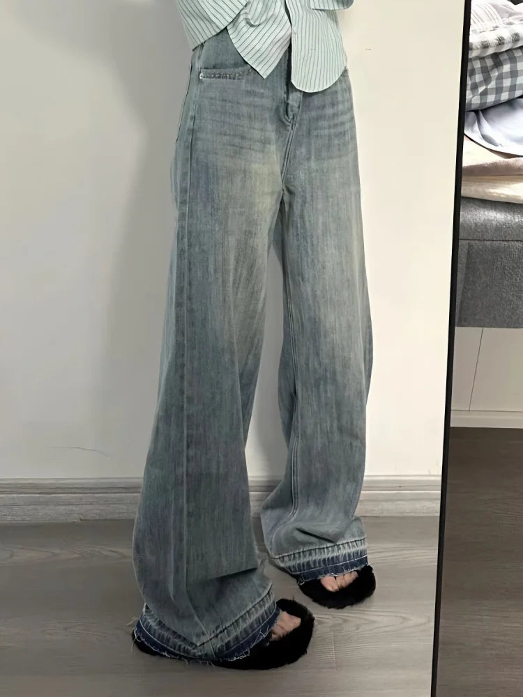 Blue Distressed Y2k Denim Harajuku Oversize Retro Loose Pant