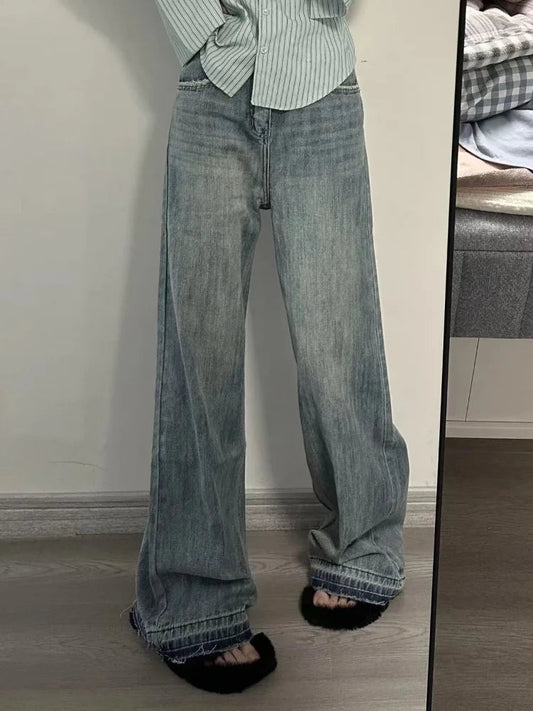 Blue Distressed Y2k Denim Harajuku Oversize Retro Loose Pant