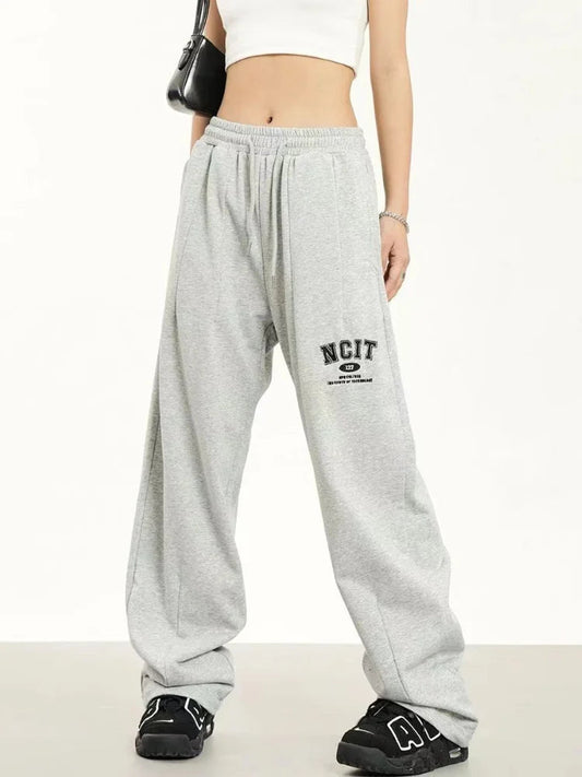 Hippie Letter Track Korean Style Jogging Sweatpants Wide Leg Pant
