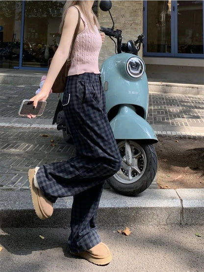 Korean Style Plaid High Waist Checkered Dongdaemun Pant
