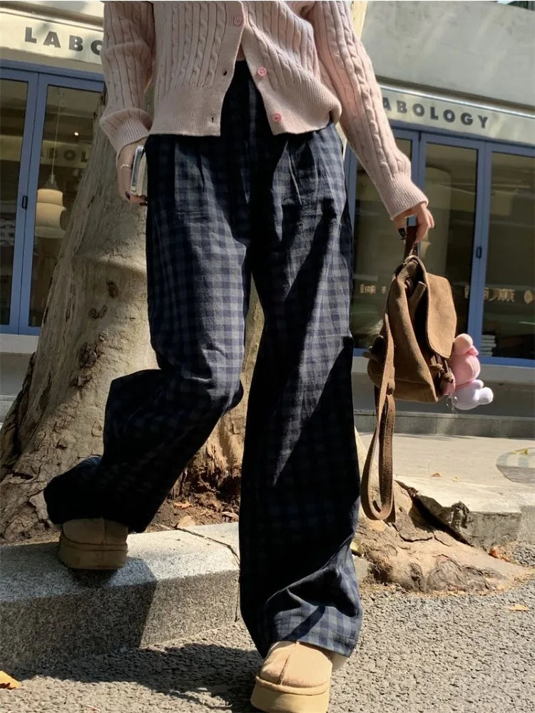 Korean Style Plaid High Waist Checkered Dongdaemun Pant