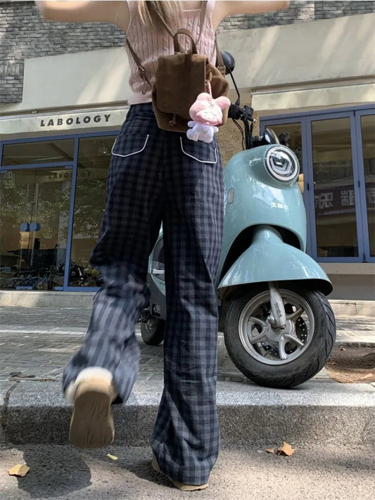 Korean Style Plaid High Waist Checkered Dongdaemun Pant