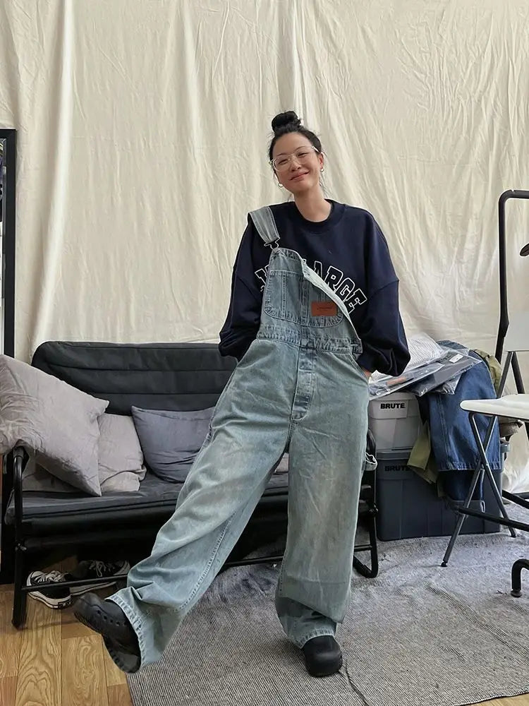 Kpop Baggy Hippie Denim Overalls Harajuku Korean Oversize Cargo Pant