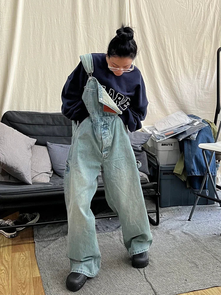 Kpop Baggy Hippie Denim Overalls Harajuku Korean Oversize Cargo Pant