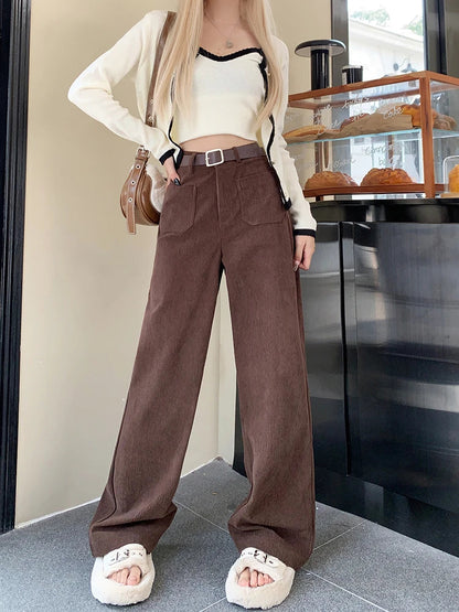 Wide Leg Brown Corduroy Japanese Style Oversize Pant