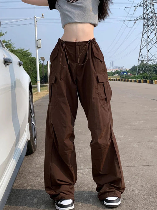 Brown Cargo Parachute Retro Hippie Oversize Pant