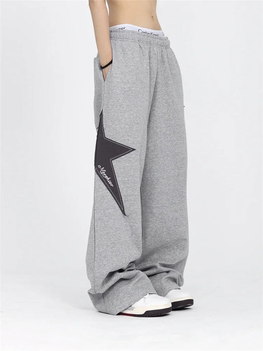 Star Jogging Sweatpants Harajuku Retro Patchwork Pant
