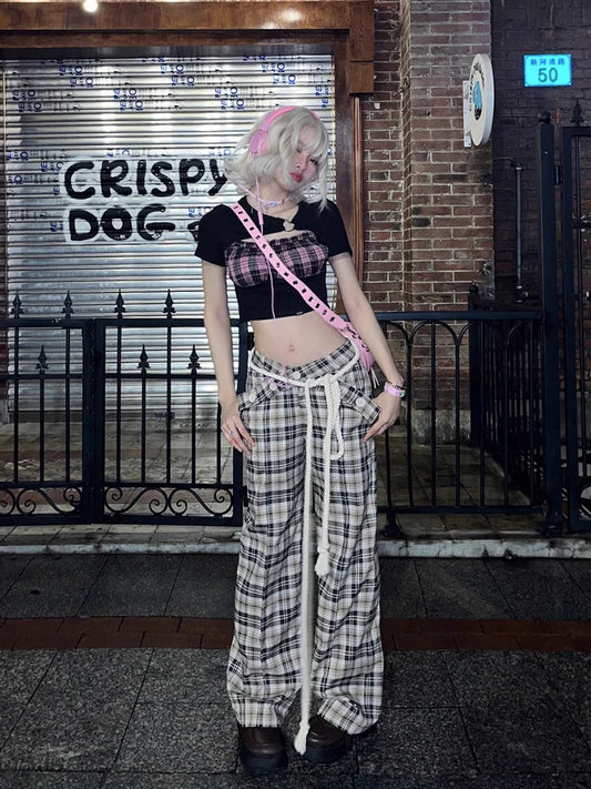 Y2k Plaid Aesthetic High Waist Checkered Korean Style Harajuku Pant
