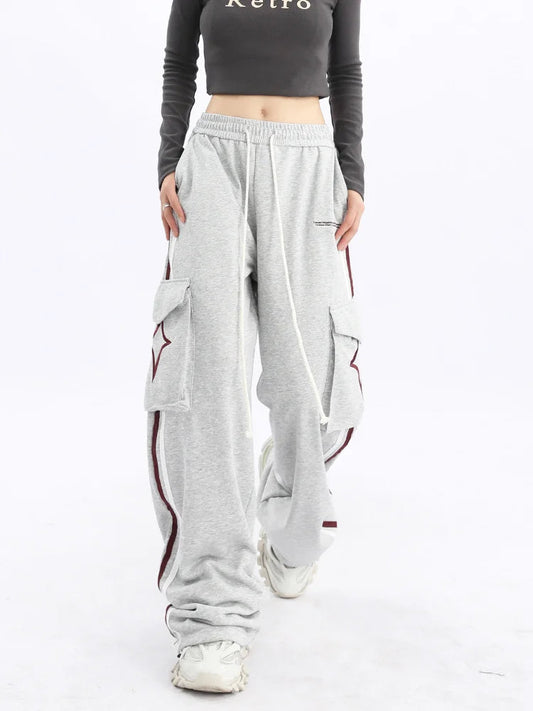 Star Oversize Black Side Stripe Jogging Pant