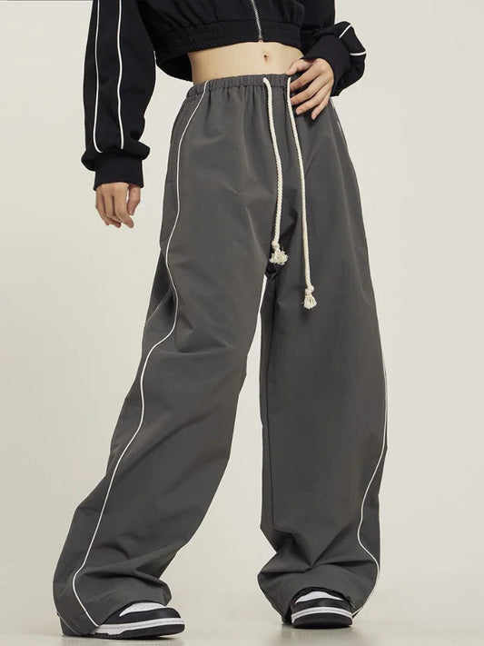 Y2k Striped Baggy Sweatpants Harajuku Techwear Cargo Wide Leg Pant