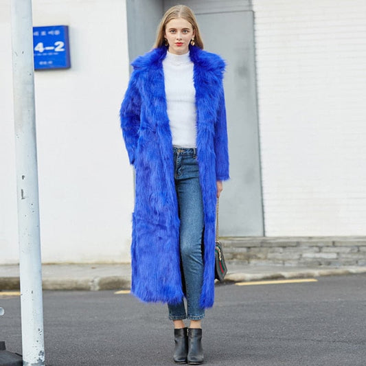 Dressbetty - High Street Long Faux Fur Coat