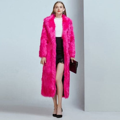 Dressbetty - High Street Long Faux Fur Coat