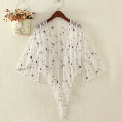 Tops and Blouses Summer Blouse Shirt Cardigan Thin Outwear Hollow Out Blouse Cover Up Blusas Femininas Elegante
