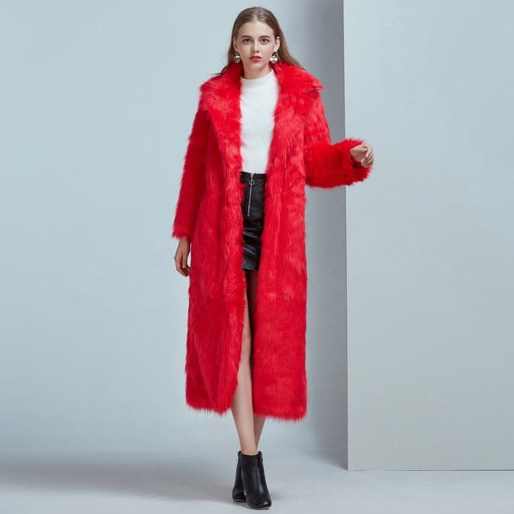 Dressbetty - High Street Long Faux Fur Coat
