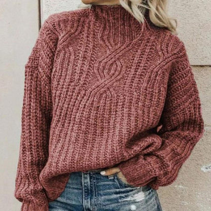 Knitted Sweater for With a High Collar and Classic Fit – Soft and Warm for Autumn and Winter