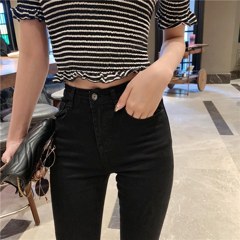 High Waist Slim Flare Jeans High Street Stretchable Boot Cut Denim Pants