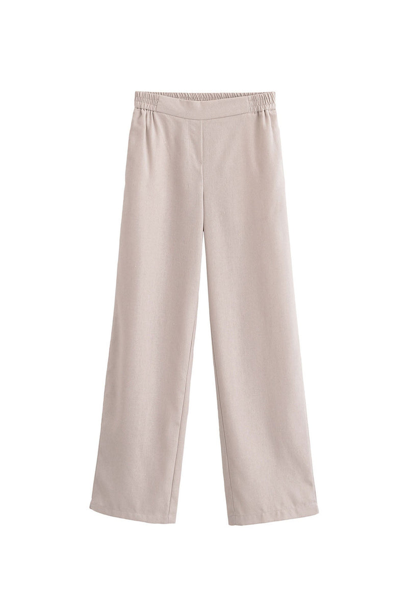 Half Sleeve Drawstring Shirt Long Pants Two-piece Set