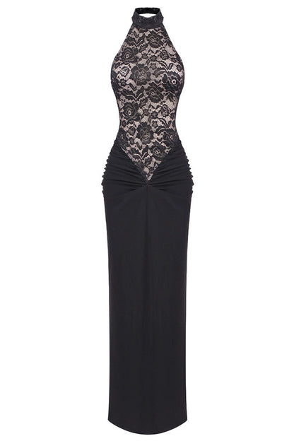 Janice Halterneck Lace Maxi Dress
