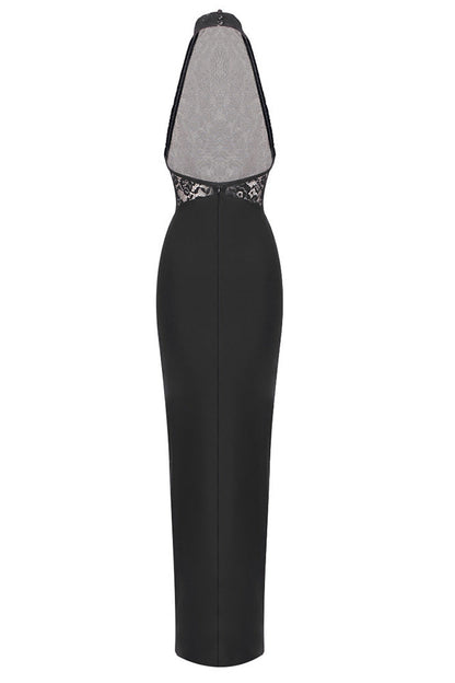 Janice Halterneck Lace Maxi Dress